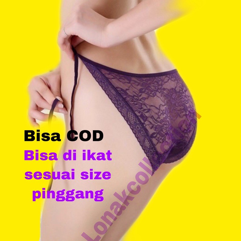 CD tali ikat samping celana dalam transparan brukat/women sexy underwear Gstring sexi/sempak Import