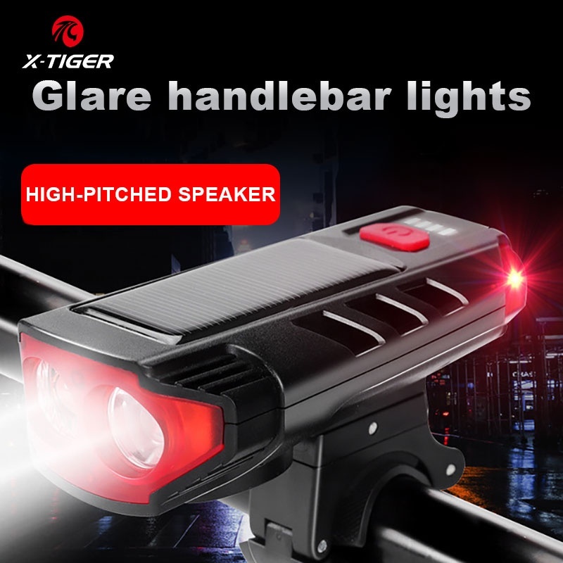 

X-TIGER Waterproof Bike Light USB Rechargeable Bicycle Light Cycling Light Solar charging