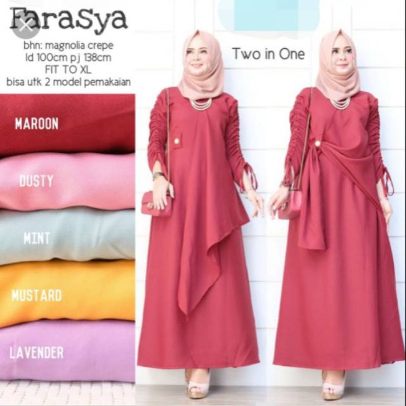 Farasya maxi pakaian wanita fashion muslim remaja