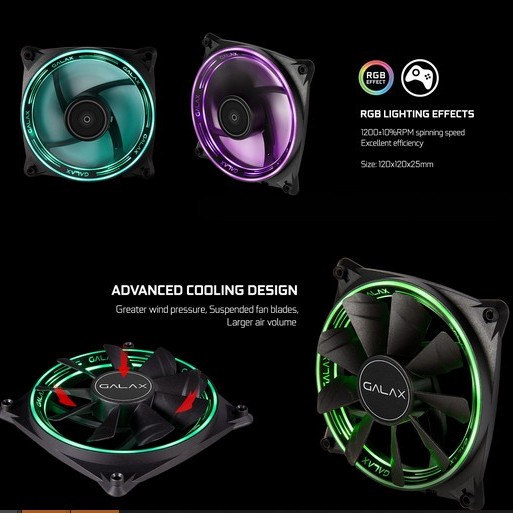 GALAX Vortex Wind-02 (VW-02) ARGB 12CM Fan 1200RPM