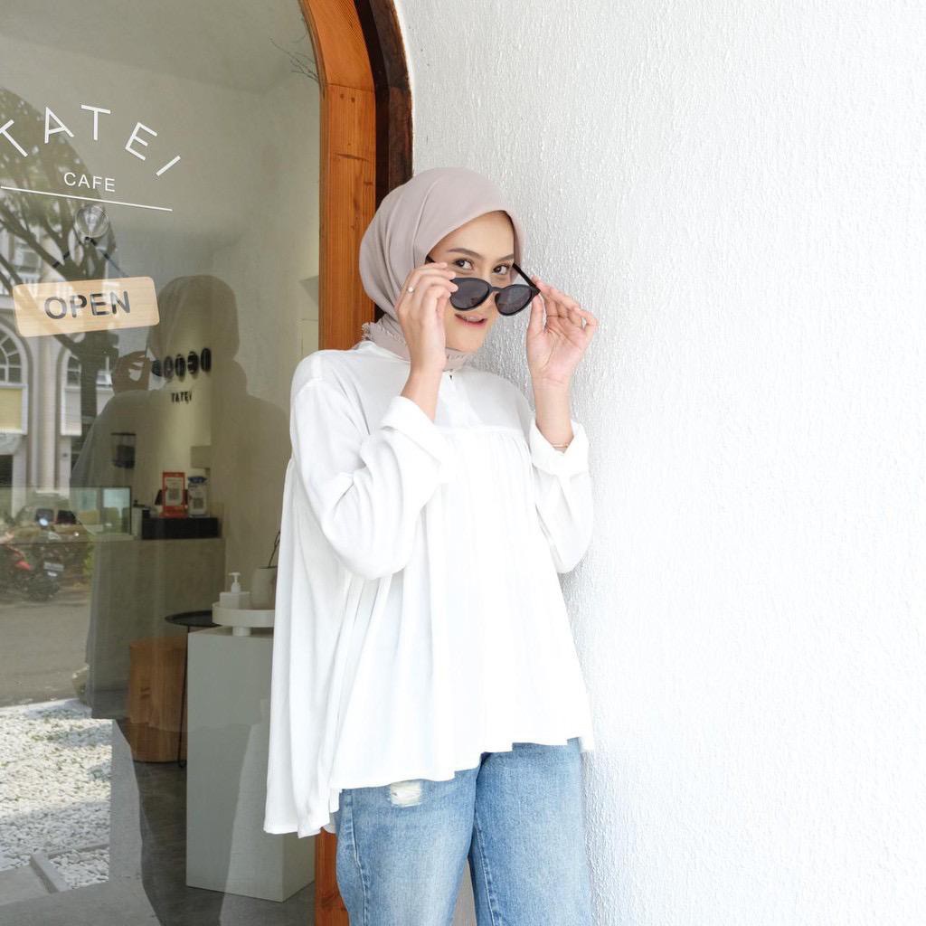 BEFAST - ZEC OOTD Wanita LIZSE / Crincle Blouse LD 122cm / Blouse Crincle Trendy / Blouse Kekiniaan Remaja Wanita / Blouse Lengan Panjang Polos / Fashion Wanita Hijab / OOTD Wanita Remaja Terbaru 2022 / Terlaris