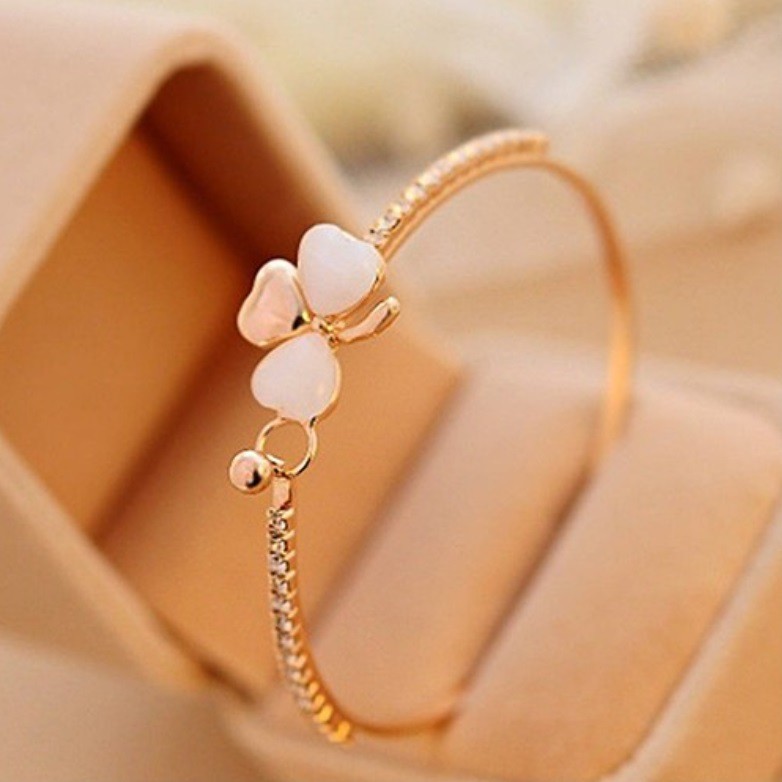 Gelang Wanita S14 BUNGA Clover Semanggi Women Bangle Gaya Korea Fashion Aksesoris Elegan Bracelet