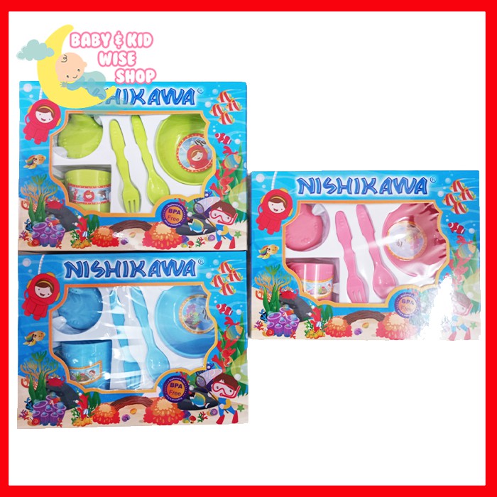 NISHIKAWA FEEDING SET SMALL-PERALATAN TEMPAT MAKAN BAYI NISHIKAWA KECIL-GIFT SET TEMPAT MAKAN