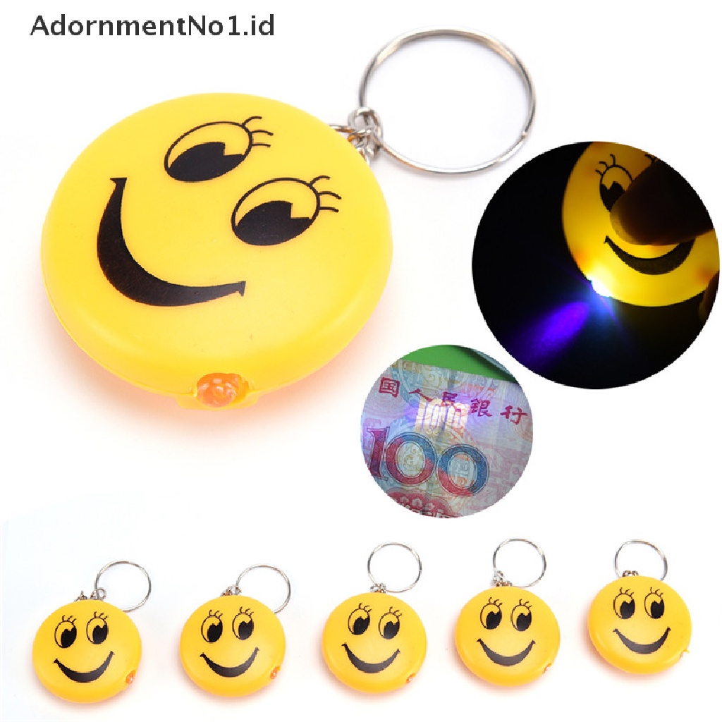 (AdornmentNo1) Gantungan Kunci Desain Kartun Emoji Dengan Lampu Senter Led + Suara Untuk Anak