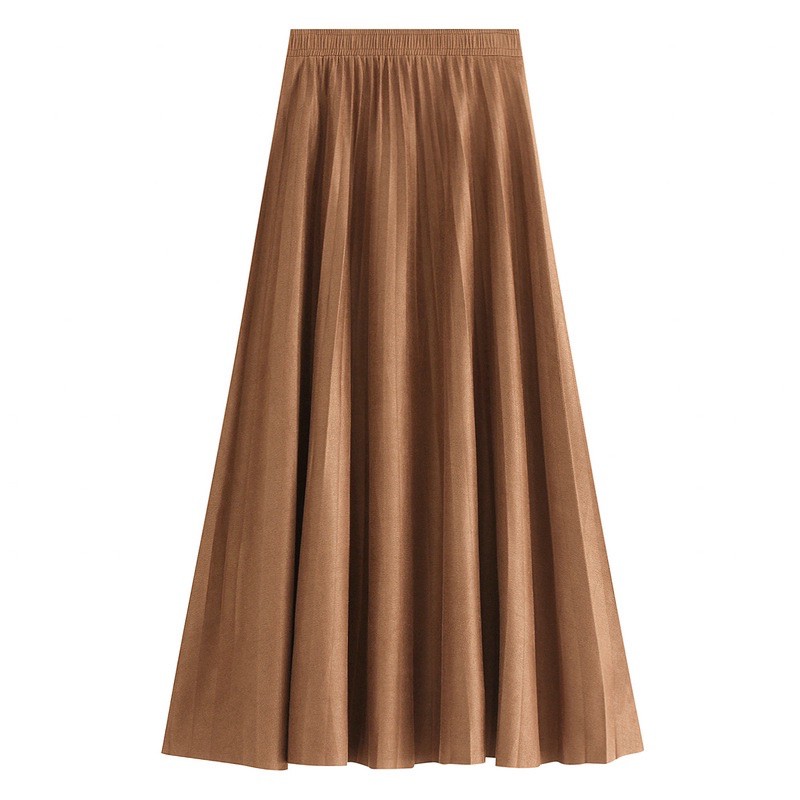 Suede Pleated 7/8 Skirt Import Premium ( Rok Plisket Suede 7/8 )