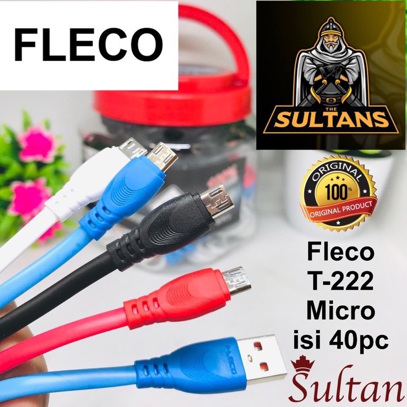 PROMO 1 TOPLES ISI 40PCS KABEL DATA FLECO T222 MICRO TYPE C