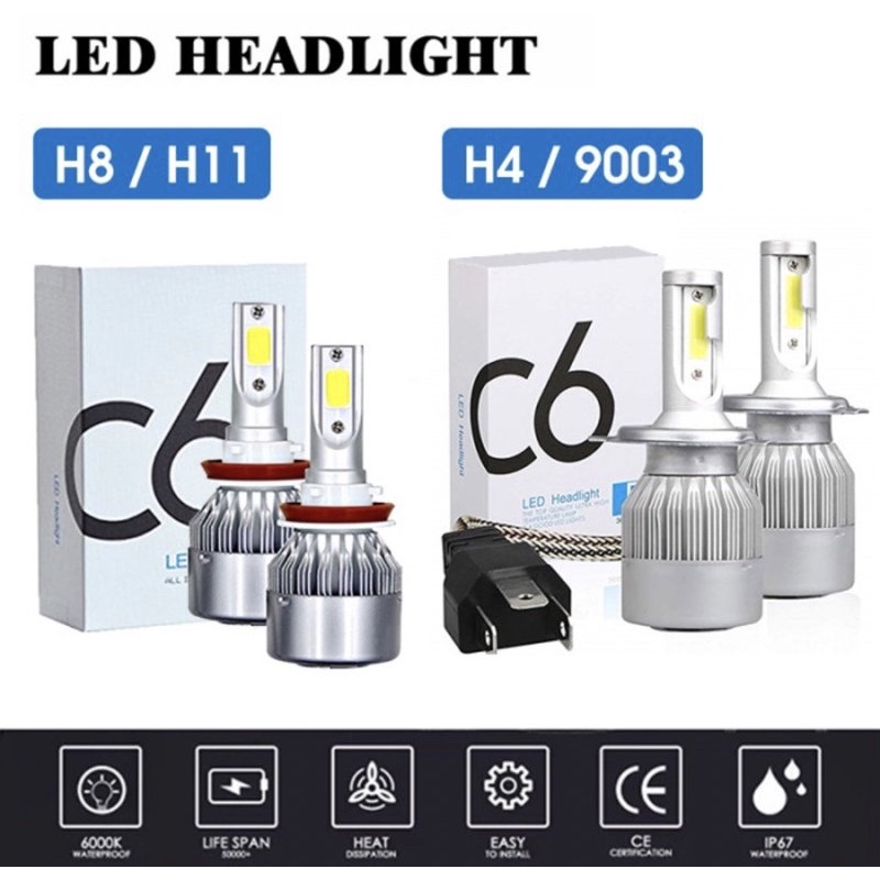 ORIGINAL LAMPU LED MOBIL HEADLIGHT LAMPU UTAMA MOBIL C6 H4 C6 H11 36watt| LAMPU MOBIL FOGLAMP H11 | LAMPU UTAMA MOTOR H4