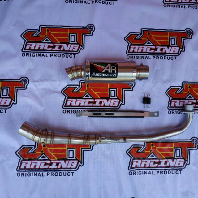Knalpot Austin Racing Model bulat bebek netral samping