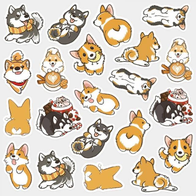 

Sticker anjing corgi lucu // sticker lucu // sticker scrapbook / jurnal / diary