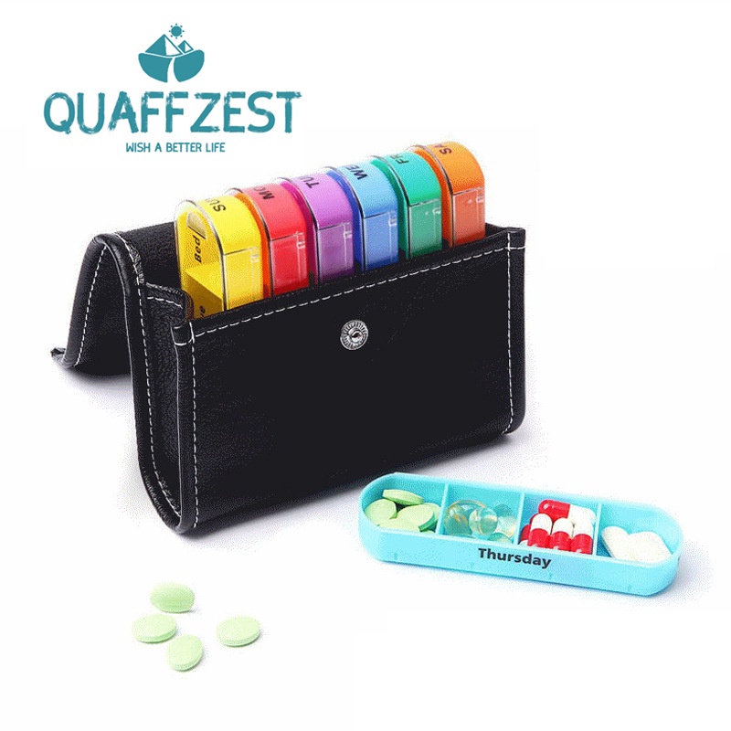 1 Set Case Organizer Kotak Penyimpanan Obat Pil 7 Hari Mingguan 28 Grid Untuk Travel