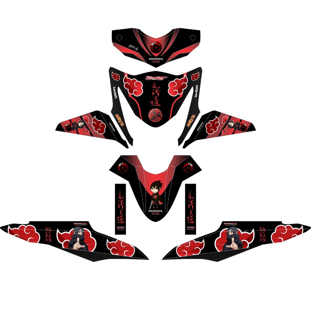 Aksesoris otomotif variasi motor stiker striping DECAL BEAT GENERASI PERTAMA MOTIF ANIME