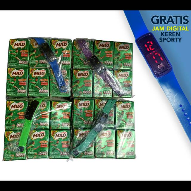 

Paket Milo 6kotak bonus jam tangan LED