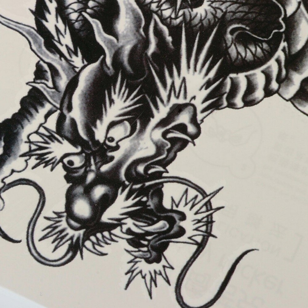 Gambar Naga Hitam Putih Keren