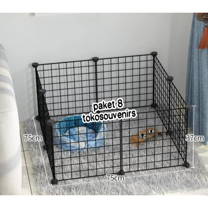 Pagar kandang simpel/kandang anjing, kelinci, kucing kecil -8panel - 8panel ---Murah---
