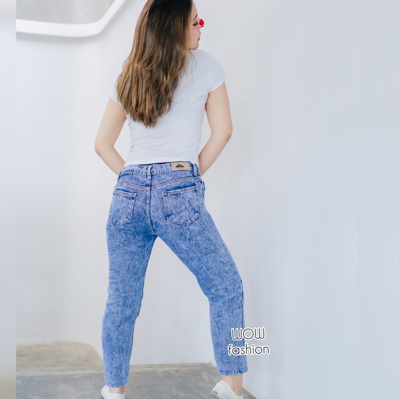 WOW-Ghaf-Snow Diev Jeans-Celana Highwaist Wanita