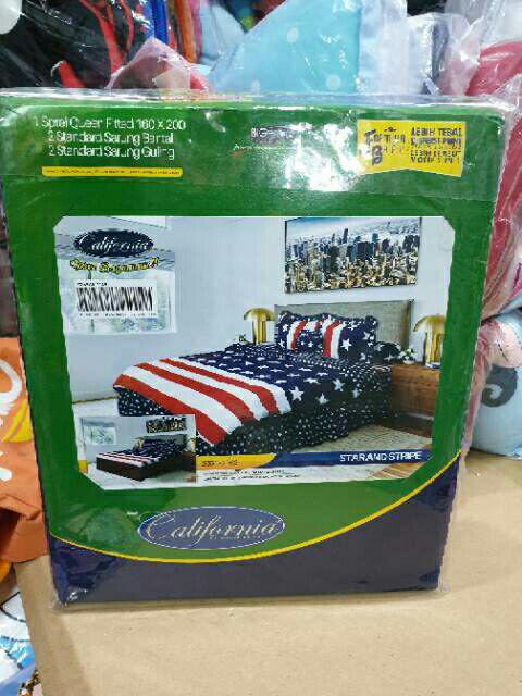 California Sprei Abstrak Adem Murah 160x200 Bahan Katun Sprey Kalifornia Dewasa - Ijn Plaza