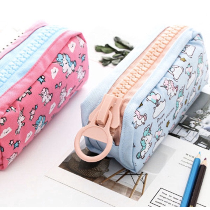 

Panache Big Zipper Unicorn Pencil Case Tempat Pensil - White 041
