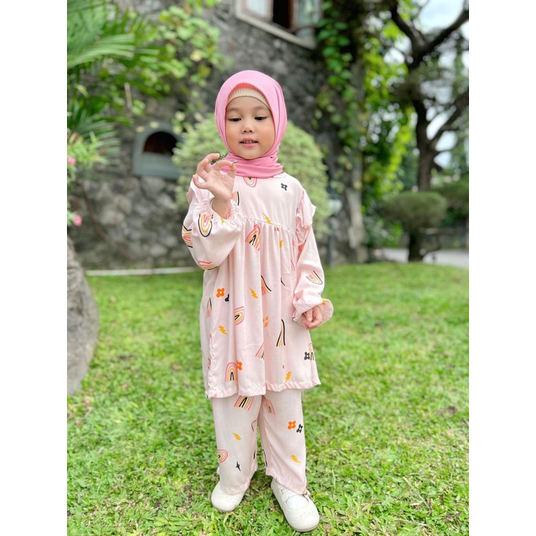 Setelan Rayon Anak Eliza Original Lucuna Baju Anak Perempuan Lengan Panjang Super Premuim Best Seller Terlaris Termurah