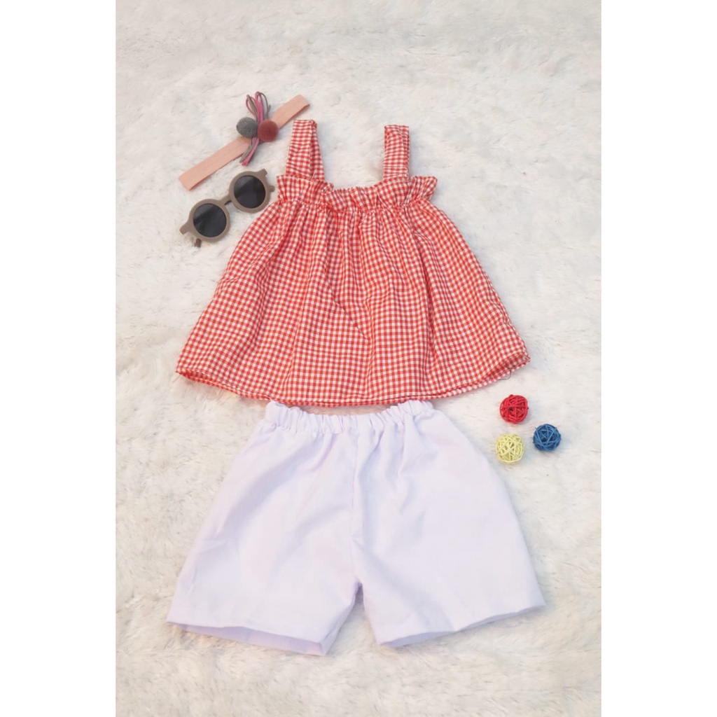 BEFAST - ZTL OOTD Setelan WONIE / SET Anak Gracella / Pakaian Anak-Anak Perempuan / Set Atasan Tanpa Lengan+Celana Pendek / Fashion Anak Perempuan Casual / Setelan Santai Rumahan / Oneset Kekinian Terbaru 2022 / Terlaris