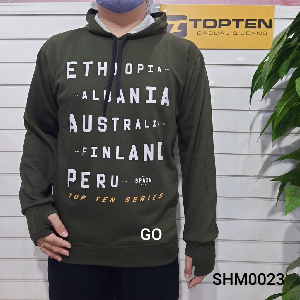 gos TOPTEN SWEATER Pakaian Pria Outerwear Sweater Cardigan Hoodie Jaket Casual Motif Lengan