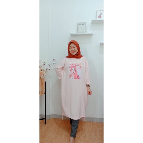 MILA midi dress - dress babyterry printing - long dress hijab friendly