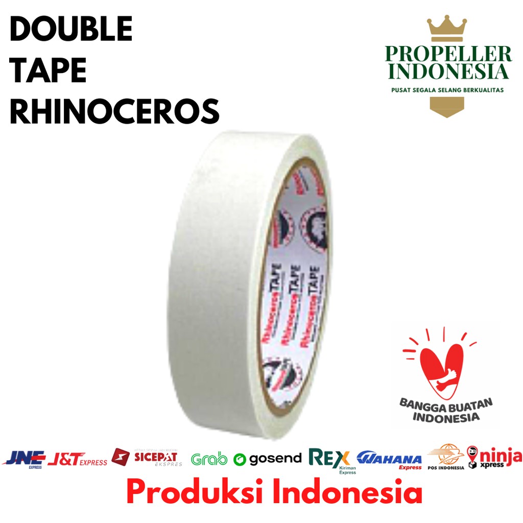 Double Tape Putih RHINOCEROS Tape 24mm x 10m