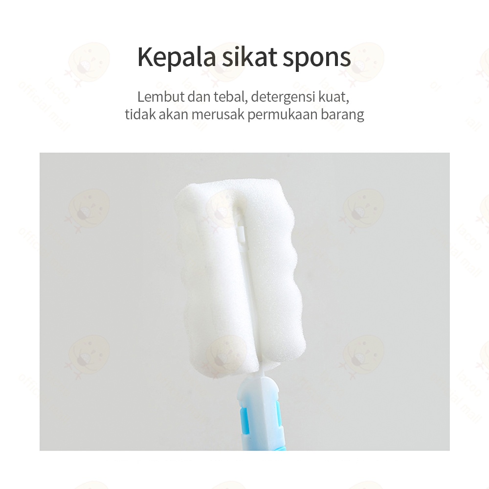 Lacoo Sikat spons pembersih botol susu bayi Sikat dot baby botol susu