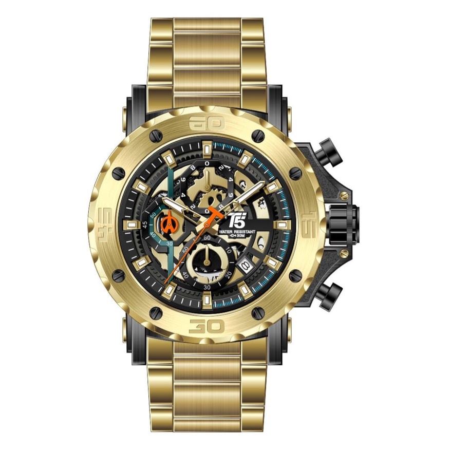 SALE JAM TANGAN PRIA RANTAI T5 H3723G 3723 ORIGINAL QUARTZ CRONO JAM TANGAN PRIA FORMAL GARANSI 1 TH