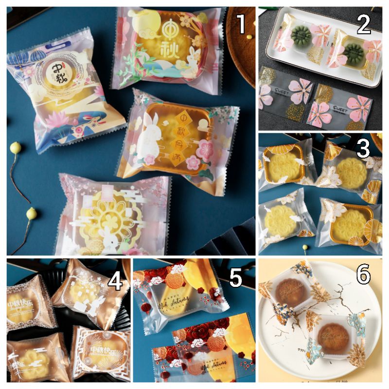 10pcs (PC29) Plastik Cookie/Mooncake/Kue Bulan Segel Ukuran 11 x 15cm