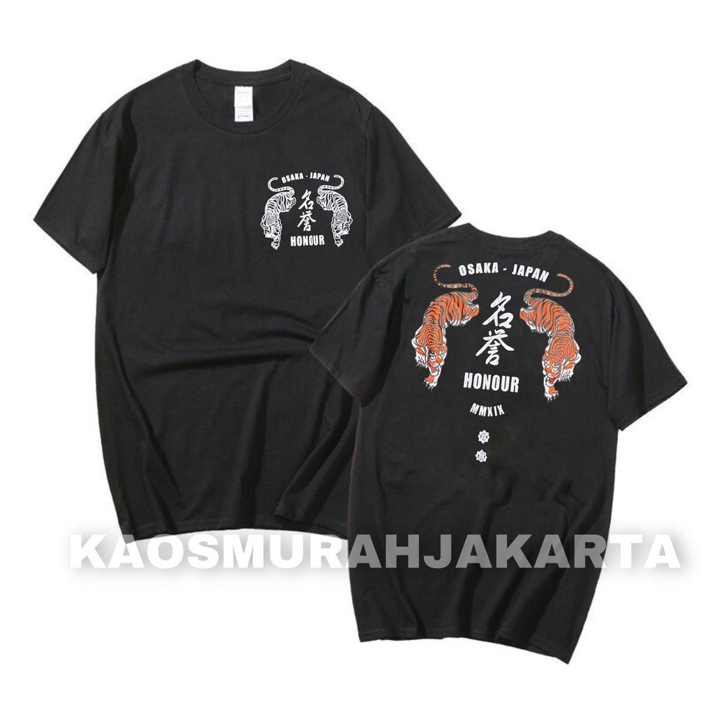 Kaos Baju Onimusha Jepang Kartun Samurai Distro Cotton Combed Pria Wanita Anime Polos - Hitam