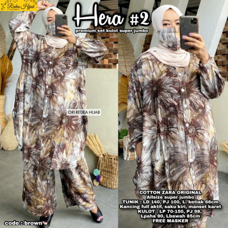 [size jumbo premium] hera#2 daily set LD 140cm - setelan tunik dan celana bahan katun zara