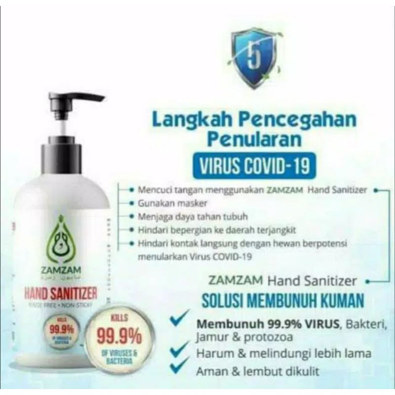 Hand sanitizer gel zamzam 99,99% anti virus dan bakteri 250 ml