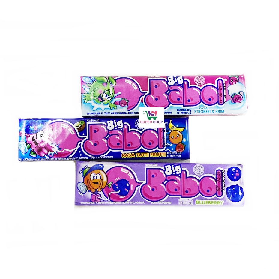 

Big Babol Stick Blueberry / Stroberi / Tutti Frutti 23 gram Permen Karet