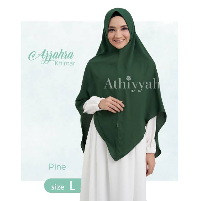 Khimar Azzahra Warna Pine Hijau Botol By Athiyyah Hijab Softpet Soft pet Antem Anti Tembem
