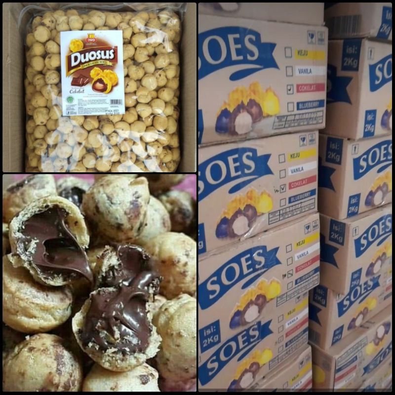 

Grosir soes coklat kering ukuran 1 dus 2 kg rasa dijamin enak coklat lumer