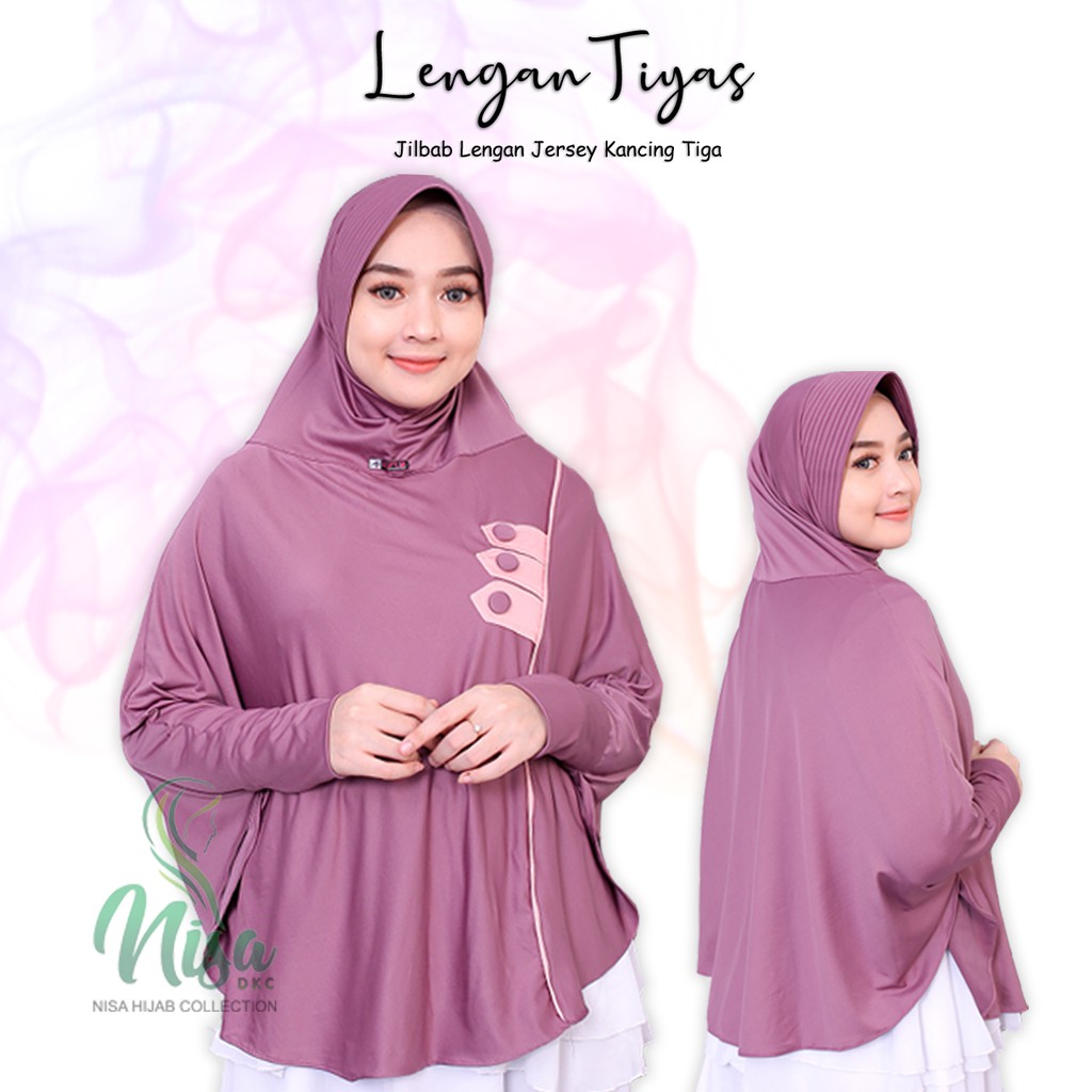 Jilbab Lengan Tiyas Kancing Tiga Hijab Tangan Jersey