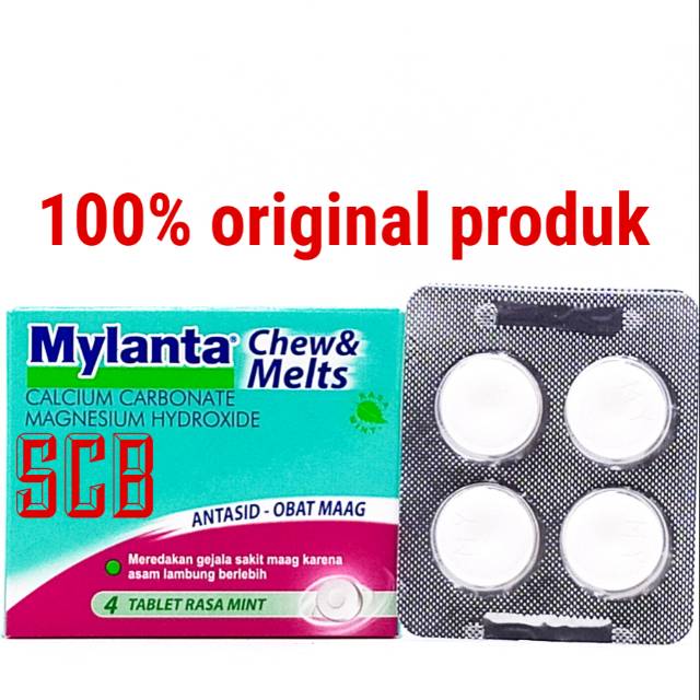 Mylanta Chew & Melts 4 Tablet (Rasa Mint) - Obat Sakit Maag