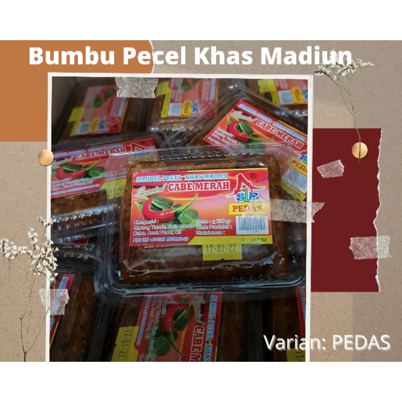 

SAMBAL PECEL SAMBEL PECEL BUMBU PECEL MADIUN CABE MERAH,SEHAT 250gr