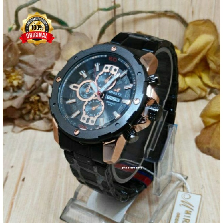 JAM TANGAN PRIA MIRETE 8879 WATER RESISTANT TERMURAH JAM TANGAN IMPORT PRIA TERBARU jam tangan cowok mirete