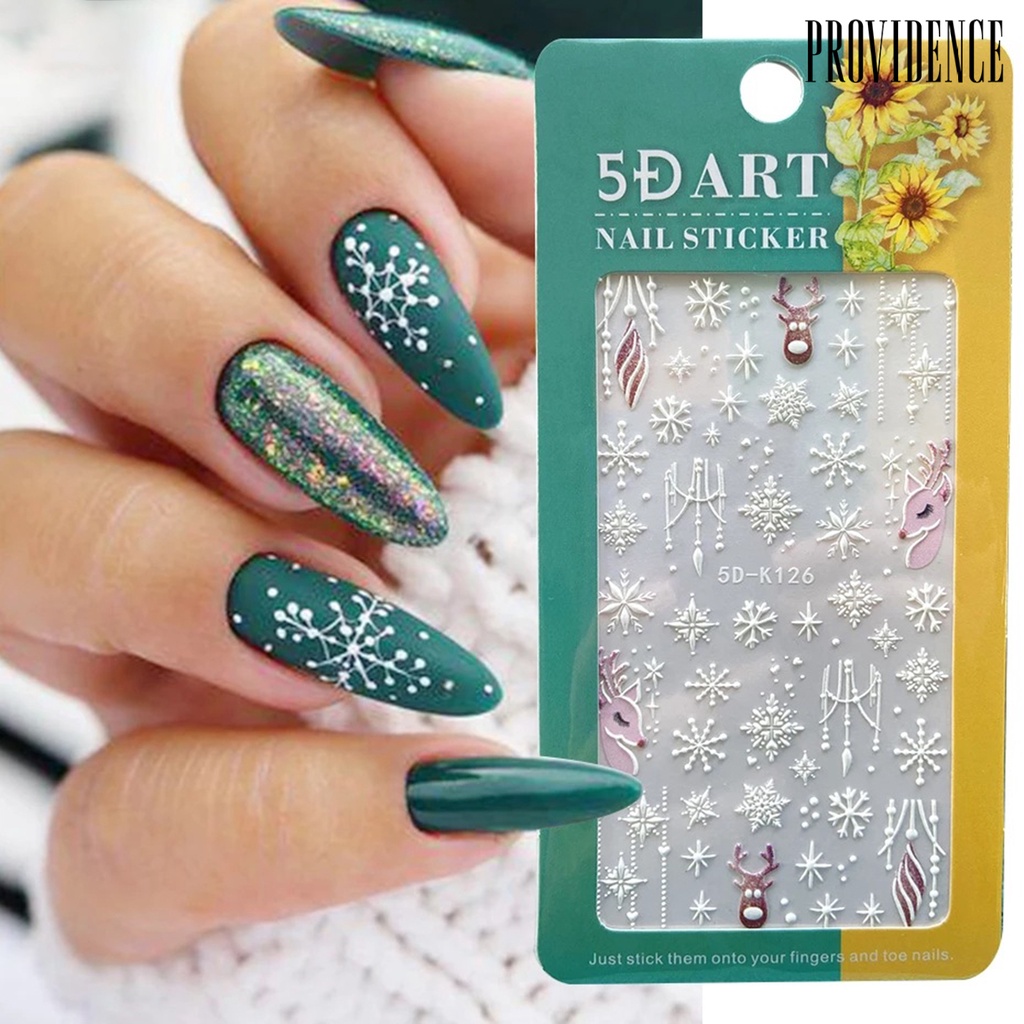 Stiker Kuku Ultra Tipis Motif Natal Untuk Nail Art Charms