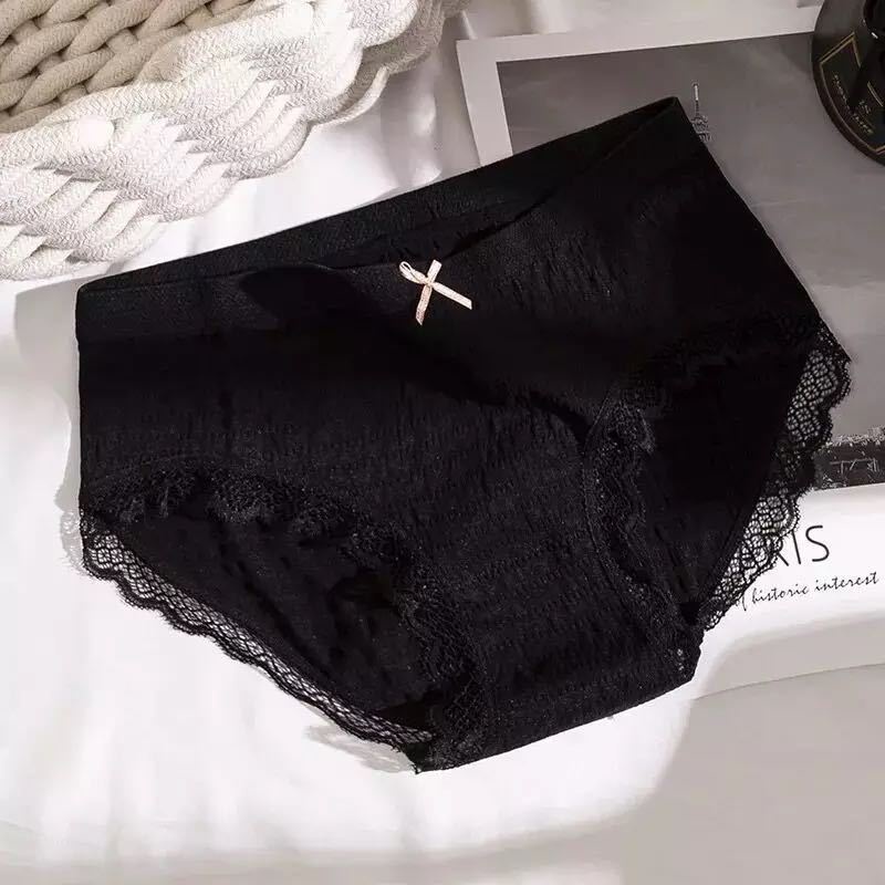 Miss H ~ 114 Celana Dalam Fashion Wanita Renda Undies CD Kolor Bahan Katun Pita Import Nyaman