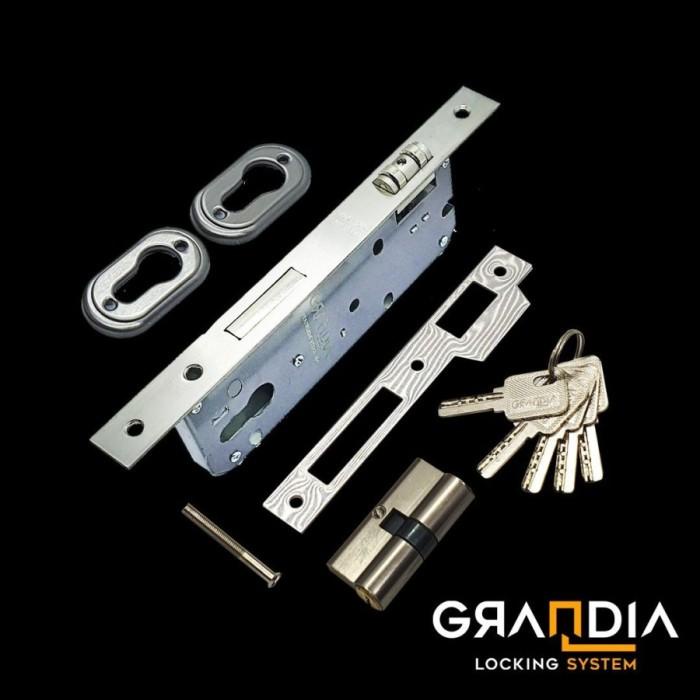Delion | Body Pelor 3R Roller Pintu 2 Dua + Silinder 5 Anak Kunci 60Mm Grandia