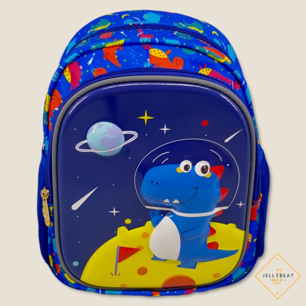 TAS RANSEL 3D ANAK TK 13 INCH KARAKTER DINO LIGHT BLUE