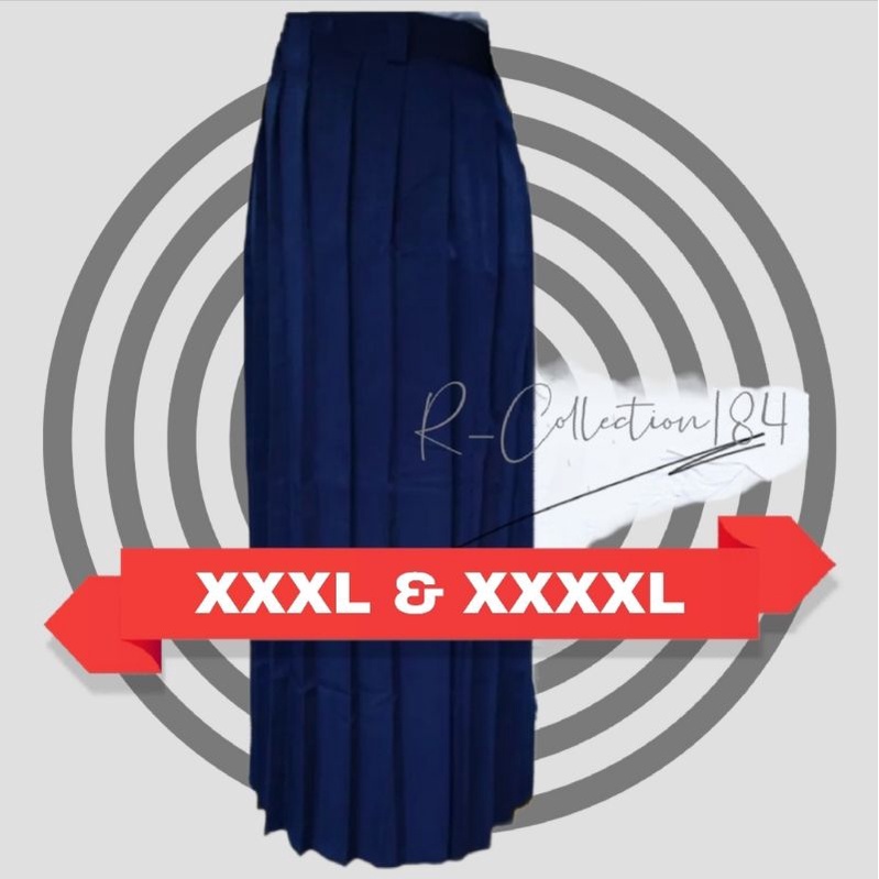 SUPER JUMBO XXXL/4L dan XXXXL/5L ROK REMPEL Sekolah Kerja Hitam Putih Abu SMA Coklat Pramuka Biru SMP Merah SD Hijau MI MDA