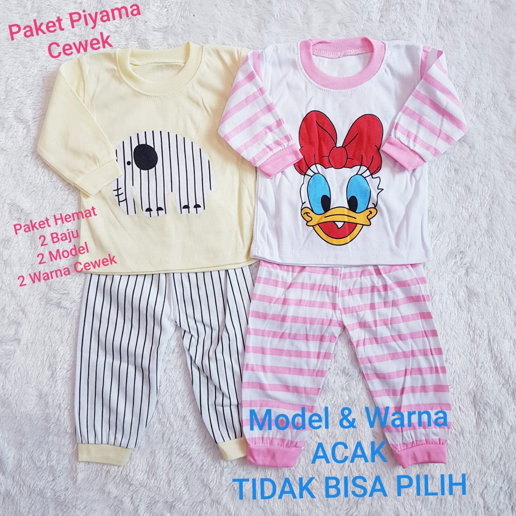 COD Paket Piyama Isi 2 Pcs Piyama Panjang Anak Cewek Baby Alicia