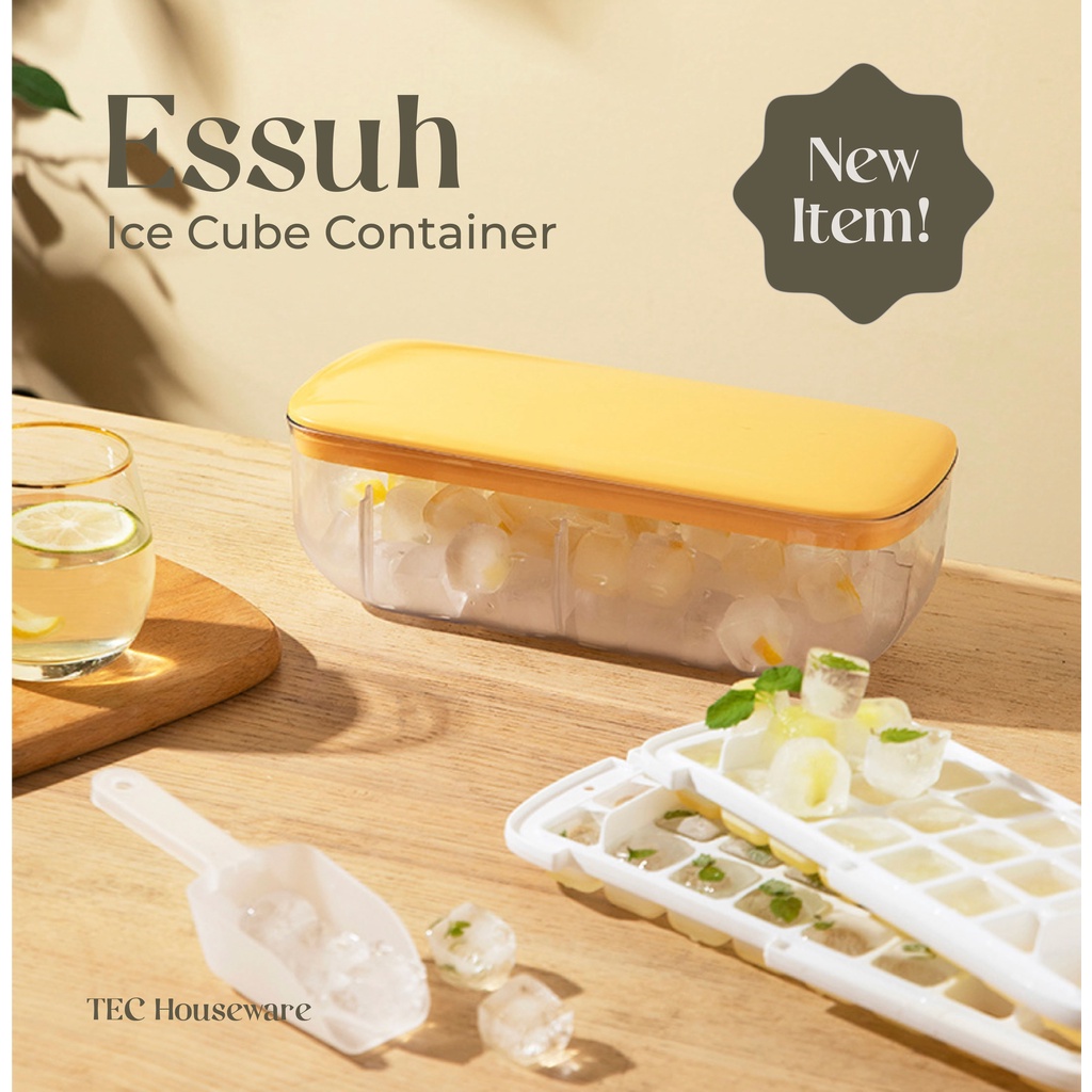 ESSUH Ice Cube Tray Kotak Penyimpanan Es Batu Kulkas Freezer Tempat Es Batu Kotak Cetakan Es batu Ma