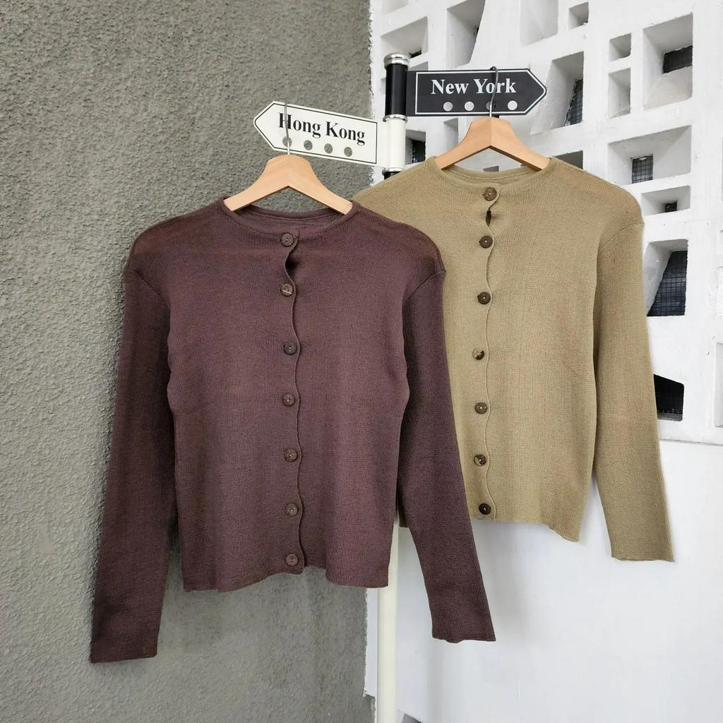 [CYC | COD] REALPICT | Outwear Liona Cardy Outher Rajut | Knit Outer Crop Wanita Balon Trendy Murah