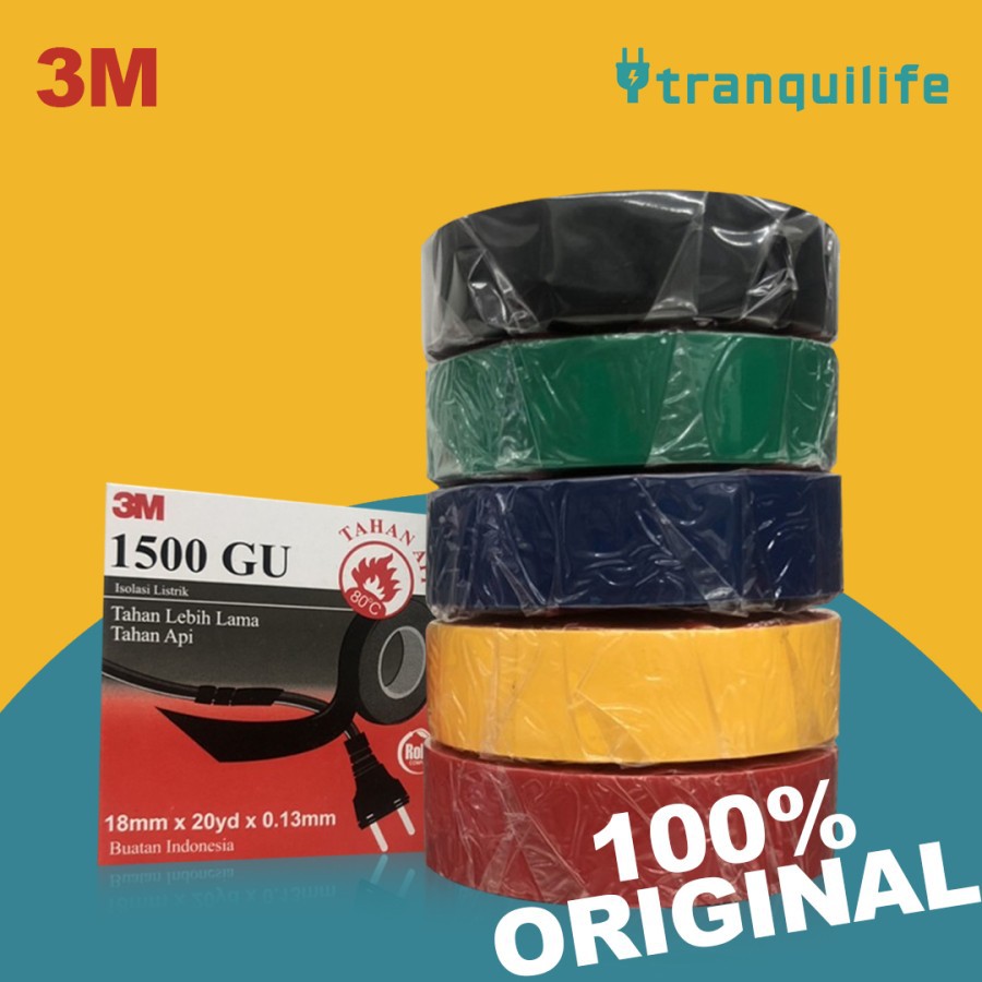 

Lakban 1500GU Electric Tape 3M Isolasi Selotip Solasi Listrik