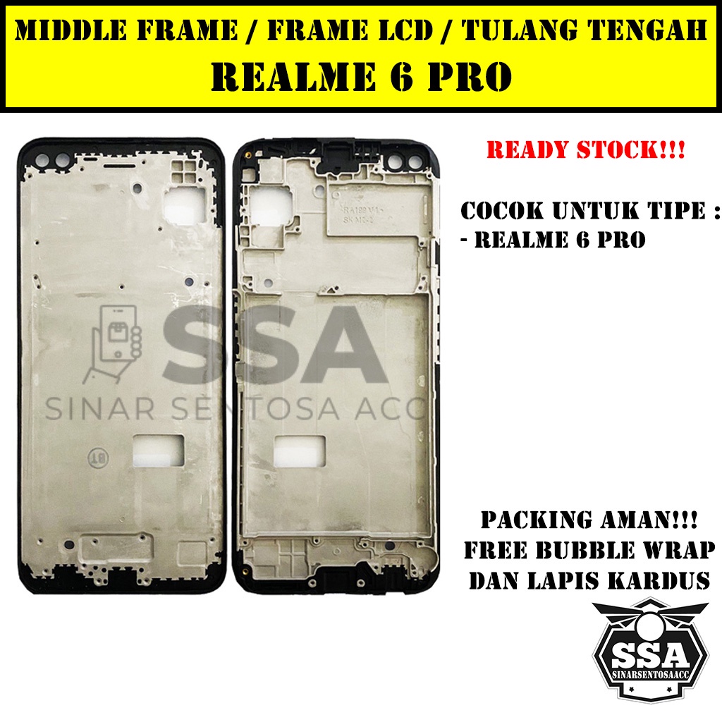 Tulang Tengah Middle Frame LCD Realme 6 Pro Original 100% Tulang Casing Bezel Bezzel Bazel Handphone HP Ori Original Awet Murah Realme6 Plus