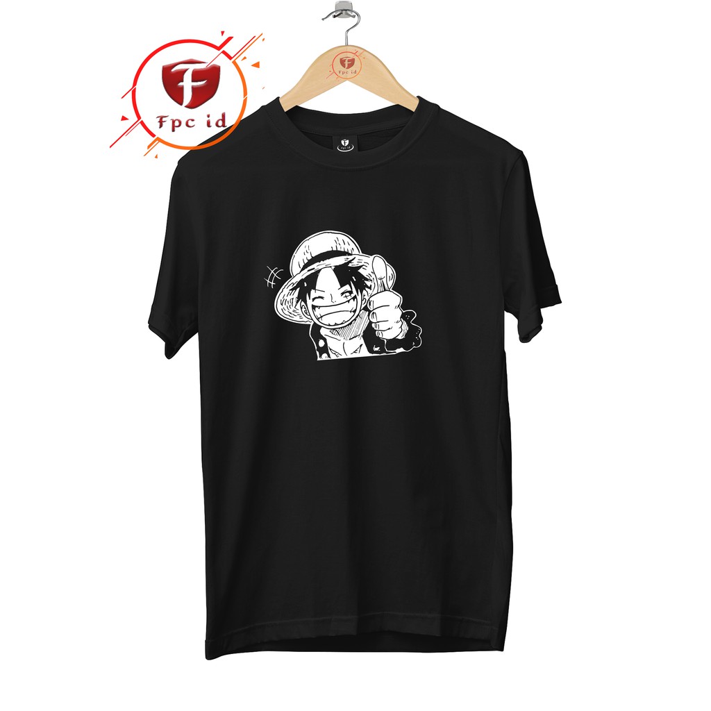 Kaos Anime One Piece Luffy Ok Bos Cotton Combed 30s Pakaian Distro Jumbo Pilihan Favorit